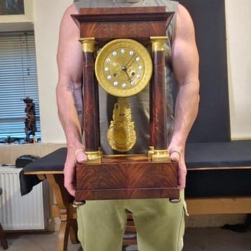 Pendule portique - Antique Bois, Bronze - 1850-1900 - Belle