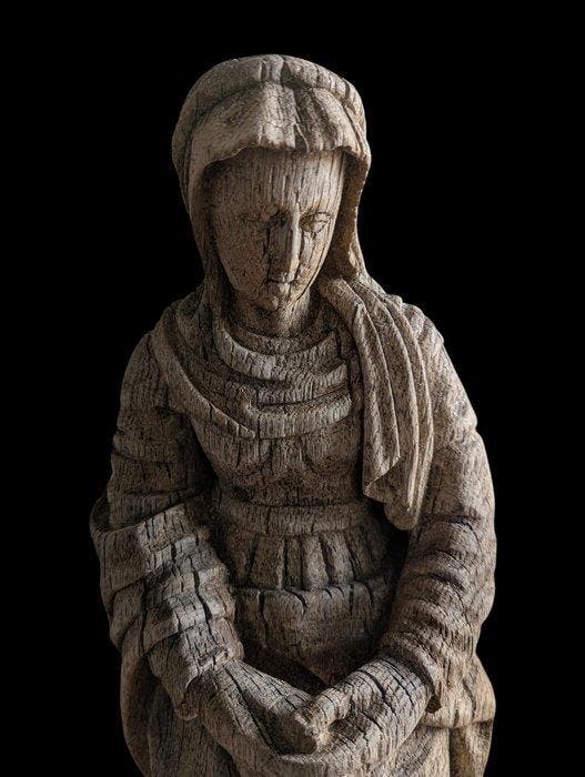 sculptuur, Virgen María del Calvario - 70 cm - Hout, Antiquités & Art, Art | Art non-occidental