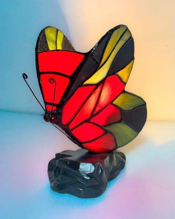 Lampe de table - Papillon - Vitrail