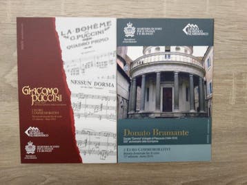 San Marino. 2 Euro 2014 Puccini + Bramante (2 stuks)