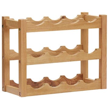 vidaXL Wijnrek voor 12 flessen 47x21x36 cm massief eikenhout, Verzenden