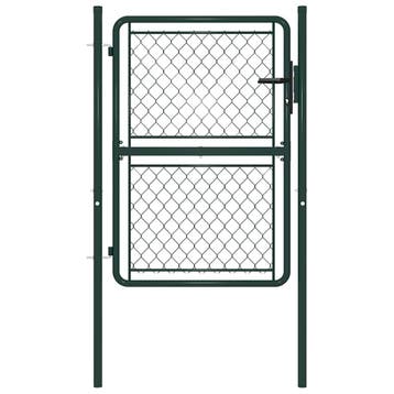 vidaXL Tuinpoort staal 100x150 cm groen, Verzenden, Nieuw