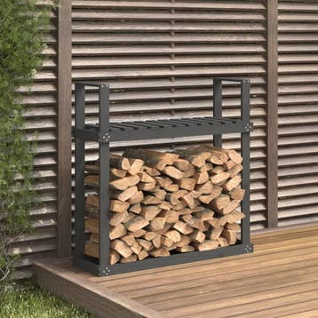 vidaXL Haardhoutrek 110x35x108,5 cm massief grenenhout grijs, Verzenden