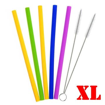 Fako Bijoux - Siliconen Rietjes Set XL - 5 Herbruikbare, Verzenden, Nieuw