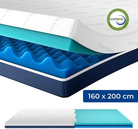 2dekans | CozySense® DualFeel Topper Matras 160x200 - Matras, Huis en Inrichting, Slaapkamer | Matrassen en Bedbodems, Ophalen of Verzenden