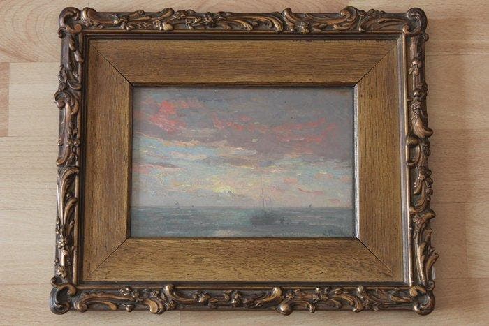 Lucien Frank (1857-1920) - Marine, Antiek en Kunst, Kunst | Schilderijen | Klassiek