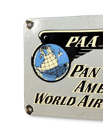 Emaille plaat - Pan Am - Emaille, Antiek en Kunst