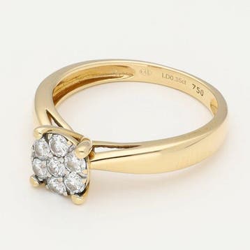 Bague - 18 carats Or jaune Diamant (Naturelle), Bijoux, Sacs & Beauté