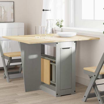 vidaXL Eettafel Corona inklapbaar massief grenenhout grijs, Huis en Inrichting, Verzenden, Nieuw