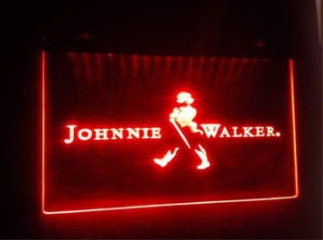 Johnnie walker neon bord lamp LED cafe verlichting reclame l, Verzenden, Nieuw