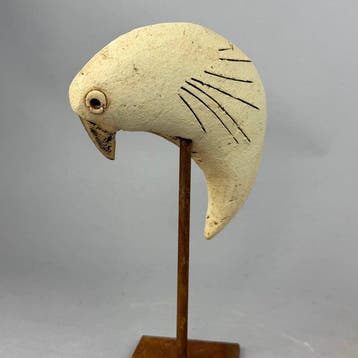 Ewa Budzowska - NO RESERVE- BIRD- decorated 24 carat gold)