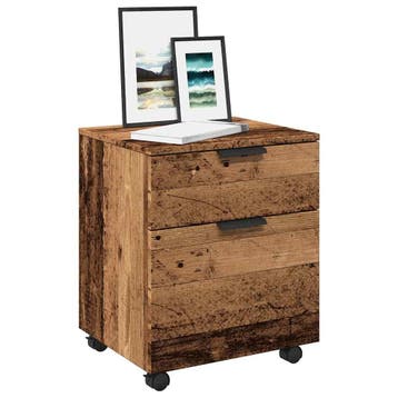 vidaXL Dossierkast verrijdbaar 45x38x54cm bewerkt hout oud, Verzenden, Nieuw