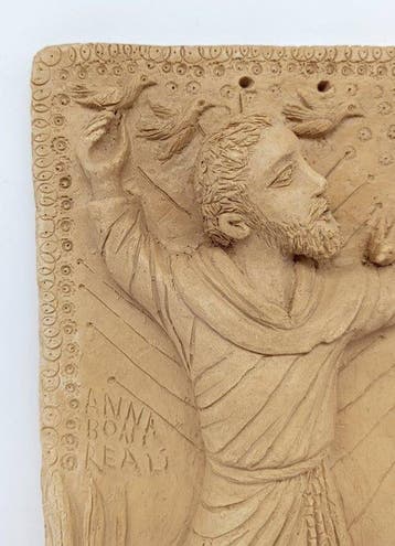 Ada Boni Reali - Reliëf, San Francesco dAssisi - 28 cm -