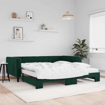 vidaXL Slaapbank onderschuifbed matrassen 100x200cm, Verzenden, Nieuw