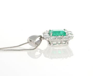 Zonder minimumprijs - Ketting met hanger - 18 karaat Witgoud