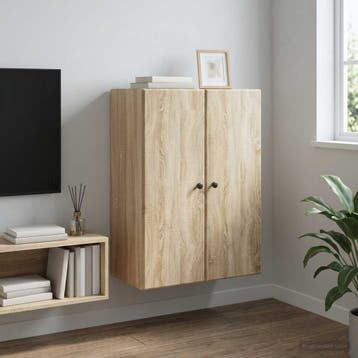 vidaXL Wandkast 66 x 34,5 x 90 cm Bewerkt hout Sonoma Eiken, Verzenden, Nieuw