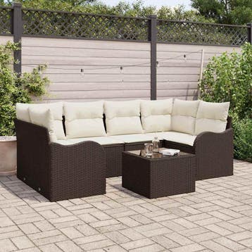 vidaXL Tuinbank Set Bruin 55 x 55 x 37 cm poly rattan, Verzenden