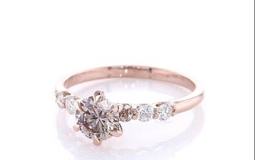 Zonder minimumprijs - Ring - 14 karaat Roségoud - 0.84ct.