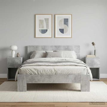 vidaXL Bedkast 2 st Betongrijs 29 x 31,5 x 49 cm Bewerkt, Verzenden