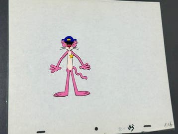 Friz Freleng - Originele animatiecel en tekening van de Pink