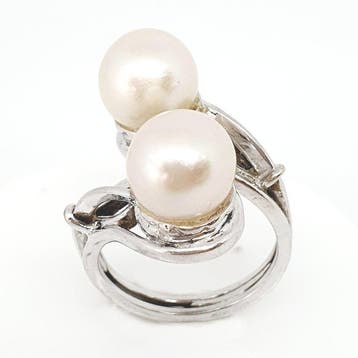 Bague - 14 carats Or jaune Perle, Nieuw