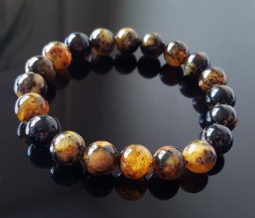 Amber Vintage Baltisch Amber Armband - Ronde Amber Kralen -, Antiek en Kunst