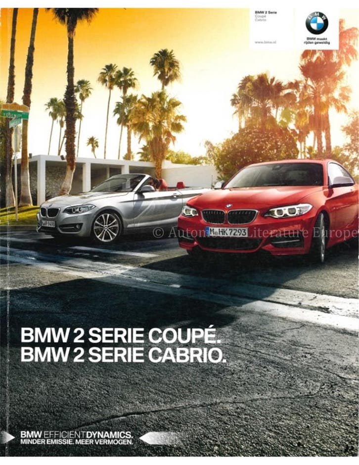 2015 BMW 2 SERIE BROCHURE NEDERLANDS, Livres, Autos | Brochures & Magazines