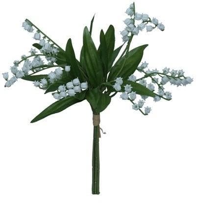 Lelietje van Dalen White Zijdenbloem Bundel 36 cm, Maison & Meubles, Accessoires pour la Maison | Plantes & Fleurs artificielles