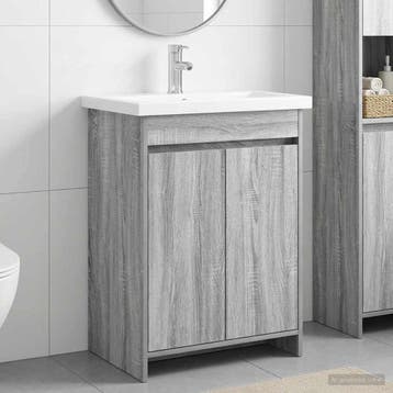 vidaXL Badkamermeubel Set Grijs Sonoma 61 x 40 x 84,5 cm, Verzenden
