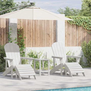 vidaXL Tuinstoel 3 st Wit Polyetheen, Verzenden, Nieuw