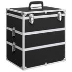 vidaXL Make-up koffer 37x24x40 cm aluminium zwart, Handtassen en Accessoires, Verzenden, Nieuw