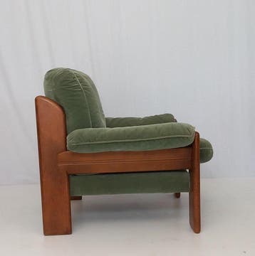 Fauteuil - Bois, Velours - Une paire de fauteuils vintage, Antiquités & Art