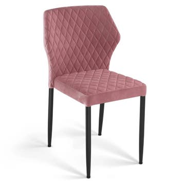 Stoel | Fluweel/Metaal | Roze | Zwarte Poten | Indoor |, Verzenden, Nieuw in verpakking