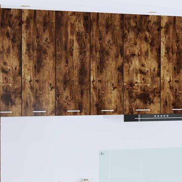 vidaXL Hangkast 2 st Gerookte Eik en Wit Bewerkt hout, Verzenden