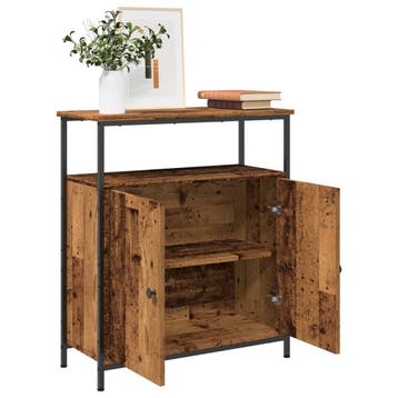 vidaXL Dressoir 70x30x80 cm bewerkt hout oud houtkleurig, Verzenden