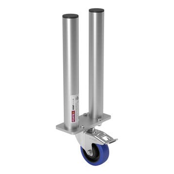 FORTEX STAGE750 dubbele poot met zwenkwiel/rem podiumhoogte, Verzenden