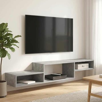 vidaXL Wand gemonteerd TV Kast Muurmontage Betongrijs 150 x, Huis en Inrichting, Kasten | Wandmeubels, Verzenden, Nieuw