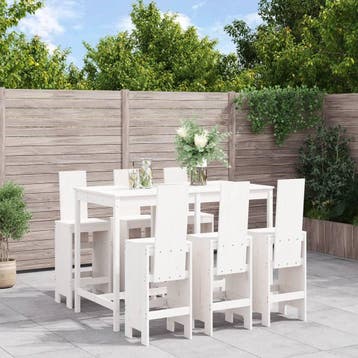vidaXL 7-delige Barset massief grenenhout wit, Verzenden, Nieuw
