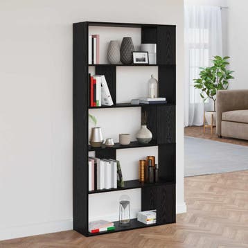 vidaXL Boekenkast 80 x 24 x 159 cm Bewerkt hout Zwart Eiken, Verzenden