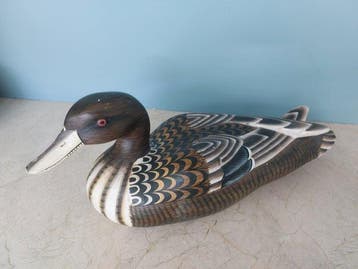 Appelant canard - Grand canard sculpté et peint à la main -
