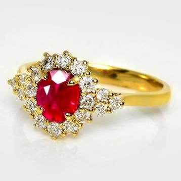 Sans prix de réserve - Bague - 18 carats Or jaune, GIA 1,05, Nieuw