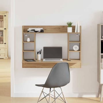 vidaXL Aan de muur bevestigd bureau artisanaal eikenkleurig, Huis en Inrichting, Bureaus, Verzenden, Nieuw