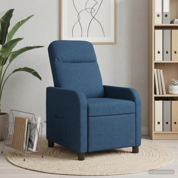 vidaXL Massage Relaxstoel Blauw Stof, Verzenden