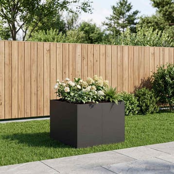 vidaXL Plantenbak Zwart 80 x 80 x 60 cm Koudgewalst staal, Verzenden