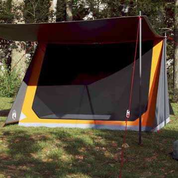 vidaXL Tent 2-persoons waterdicht grijs en oranje, Verzenden