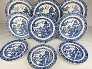 Wedgwood - Bord (9) - Aardewerk - Willow / jaren 1960–1970, Antiek en Kunst