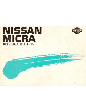 1989 NISSAN MICRA INSTRUCTIEBOEKJE DUITS