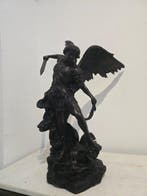 sculptuur, San Michele Arcangelo - 70 cm - Gepatineerd brons, Antiek en Kunst