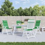 vidaXL Stoelkussens 4 st hoge rug oxford stof groen, Verzenden