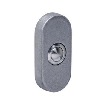 Deurbel ovaal 65x30x10mm verdekt rvs getrommeld - voor vo..., Ophalen of Verzenden, Nieuw, Overige typen